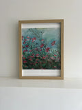 July Meadow Print (9"x13") - Pink flowy flowers in a field